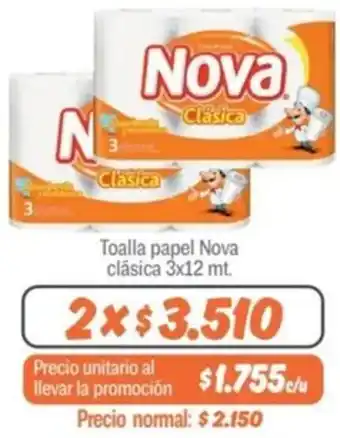 Mayorista 10 Toalla papel Nova clásica 3x12mt oferta