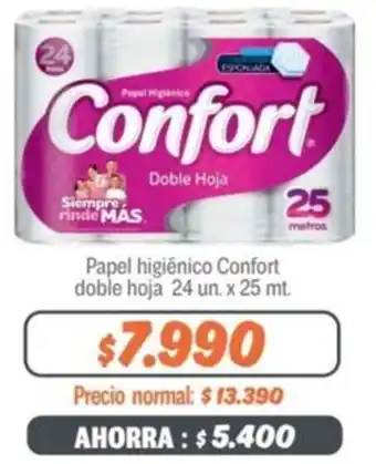 Mayorista 10 Papel higiênico Confort doble hoja 24 un x 25mt oferta