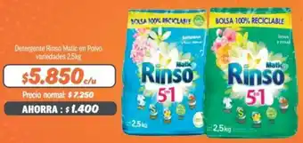 Mayorista 10 Detergente Rinso Matic en Polvo variedades 2,5kg oferta