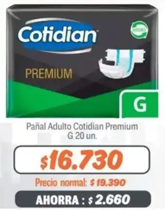 Mayorista 10 Pañal Adulto Cotidian Premium G 20un oferta