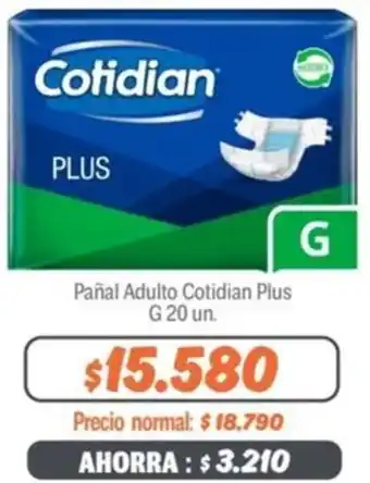 Mayorista 10 Pañal Adulto Cotidian Plus G 20un oferta