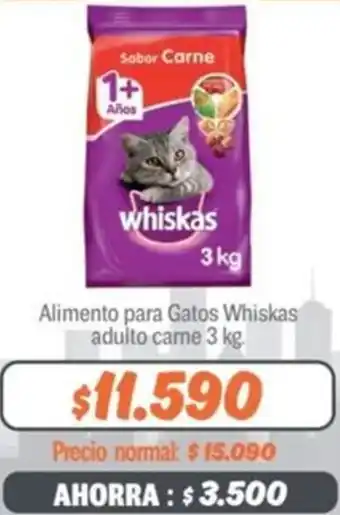 Mayorista 10 Alimento para Gatos Whiskas adulto carne 3kg oferta