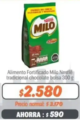 Mayorista 10 Alimento Fortificado Milo Nestlé tradicional chocolate bolsa 300g oferta