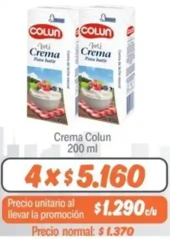 Mayorista 10 Crema Colun 200ml oferta