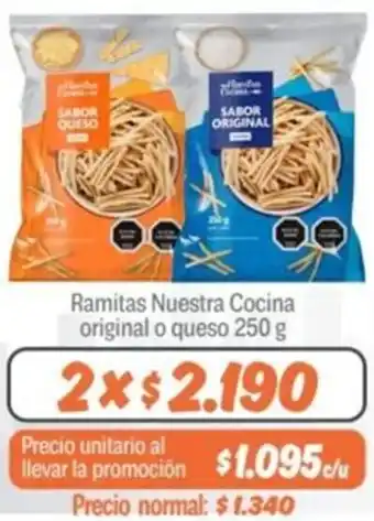 Mayorista 10 Ramitas Nuestra Cocina original o queso 250g oferta
