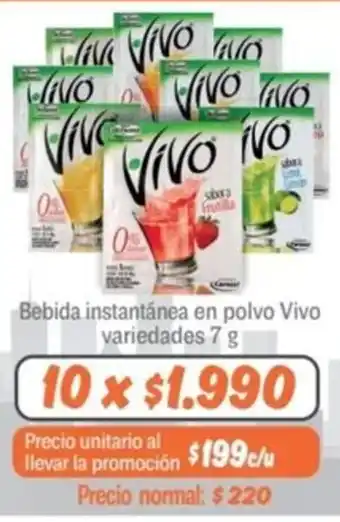 Mayorista 10 Bebida instantánea en polvo Vivo variedades 7g oferta