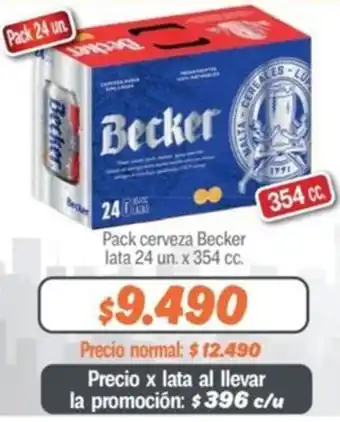 Mayorista 10 Pack cerveza Becker lata 24un x 354cc oferta