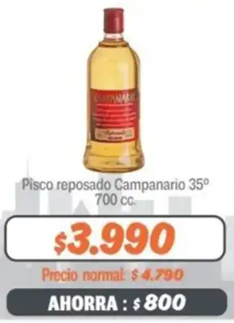 Mayorista 10 Pisco reposado Campanario 35⁰ 700cc oferta