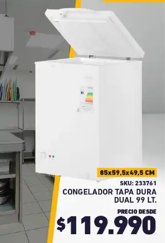 Construmart CONGELADOR TAPA DURA DUAL 99LT oferta