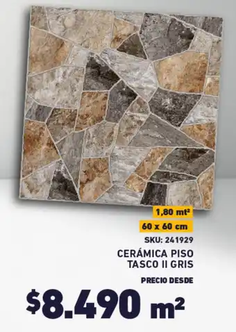 Construmart CERÁMICA PISO TASCO II GRIS oferta