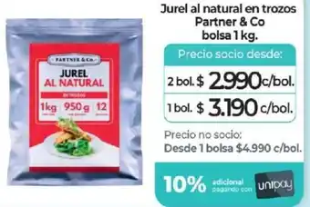 Alvi Jurel al natural en trozos Partner & Co bolsa 1kg x 2 bol oferta
