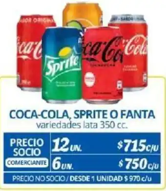 Alvi COCA-COLA, SPRITE O FANTA variedades lata 350cc x 12un oferta