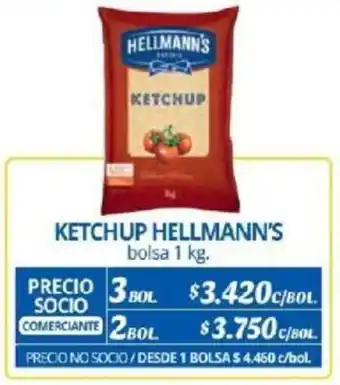 Alvi KETCHUP HELLMANN'S bolsa 1kg x 3bol oferta