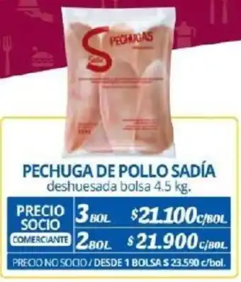 Alvi PECHUGA DE POLLO SADÍA deshuesada bolsa 4.5kg x 3bol oferta
