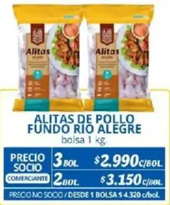 Alvi ALITAS DE POLLO FUNDO RIO ALEGRE bolsa 1kg x 3bol oferta