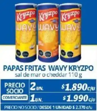 Alvi PAPAS FRITAS WAVY KRYZPO sal de mar o cheddar 110g x 2un oferta