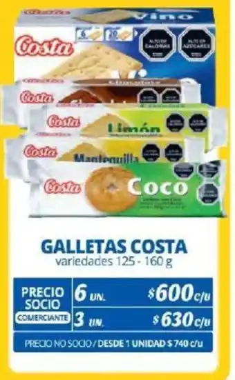 Alvi GALLETAS COSTA variedades 125- 160g x 6un oferta