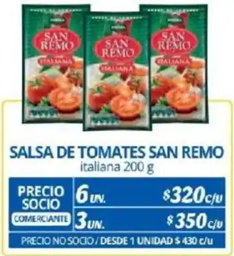 Alvi SALSA DE TOMATES SAN REMO italiana 200g x 6un oferta
