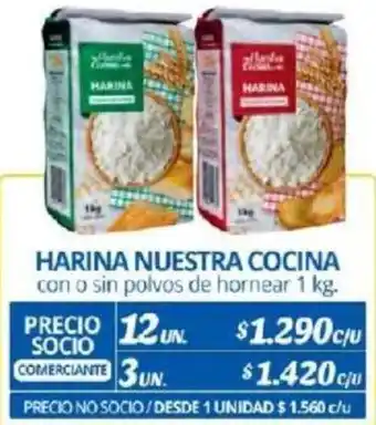 Alvi HARINA NUESTRA COCINA con o sin polvos de hornear 1kg x 12un oferta