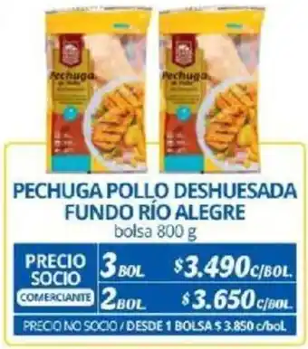Alvi PECHUGA POLLO DESHUESADA FUNDO RÍO ALEGRE bolsa 800g x 3bol oferta