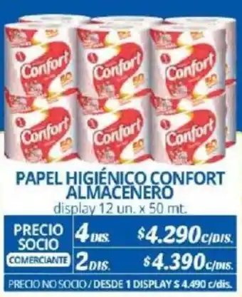 Alvi PAPEL HIGIÉNICO CONFORT ALMACENERO display 12un x 50mt x 4dis oferta