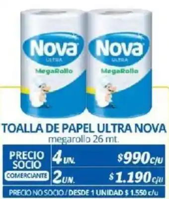 Alvi TOALLA DE PAPEL ULTRA NOVA megarollo 26mt x 4un oferta