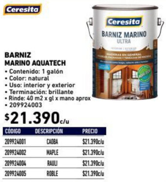 Construmart Barniz Marino Aquatech 1 Galón oferta