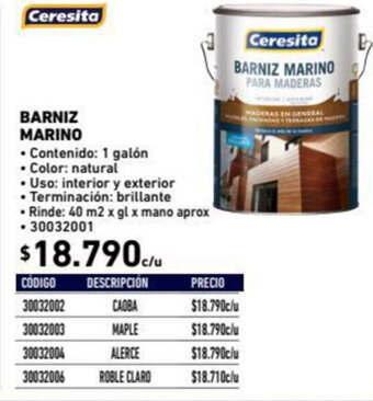 Construmart Barniz Marino 1 Galón oferta