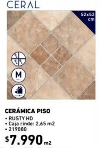 Construmart Ceral Cerámica Piso 52x52cm oferta