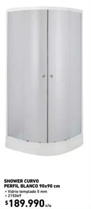 Construmart Shower Curvo Perfil Blanco 90x90cm oferta