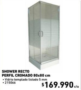 Construmart Shower Recto Perfil Cromado 80x80cm oferta