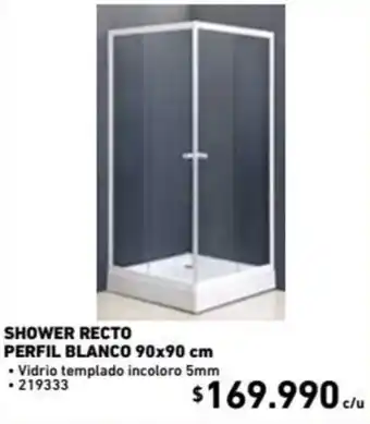 Construmart Shower Pecto Perfil Blanco 90x90cm oferta
