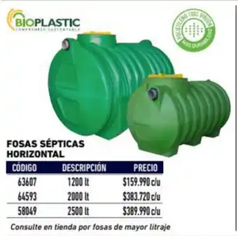 Construmart Fosas Sépticas Horizontal 1200 lt oferta