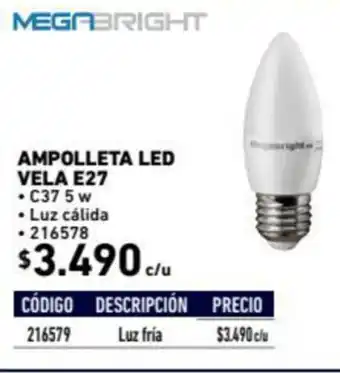 Construmart Ampolleta LED Vela E27 oferta