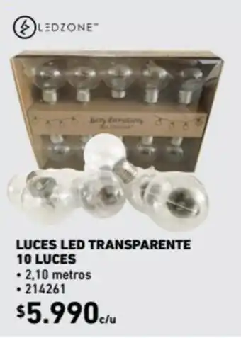 Construmart Luces LED Transaparente 10 Luces oferta
