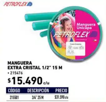Construmart Manguera Extra Cristal 1/2" 15m oferta