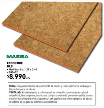 Construmart Masisa Ecocierre OLB oferta