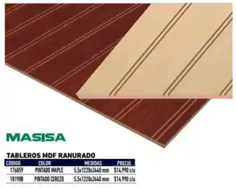 Construmart Masisa Tableros MDF Ranurado 5,5x1220x2440 mm oferta