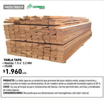 Construmart Tabla Tapa oferta