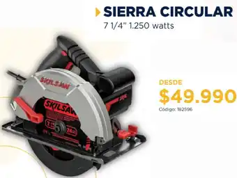 Construmart Sierra Circular 71/4" 1.250 Watts oferta
