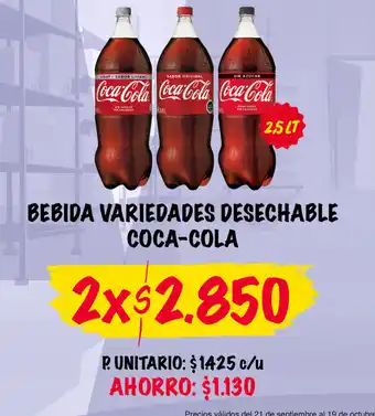 Super Bodega a Cuenta Bebida Variedades Desechable Coca-Cola oferta