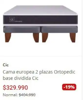 Easy Cic Cama Europea 2 Plazas Ortopedic Base Dividida Cic oferta