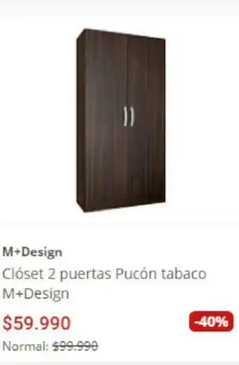 Easy M+Design Clóset 2 Puertas Pucón Tabaco M+Design oferta