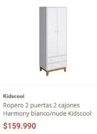 Easy Kidscool Ropero 2 Puertas 2 Cajones Harmony Blanco/Nude Kidscool oferta