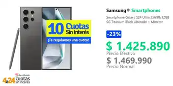 Samsung Smartphones Smartphone Galaxy S24 Ultra 256GB/12GB 5G Titanium Black Liberado + Monitor