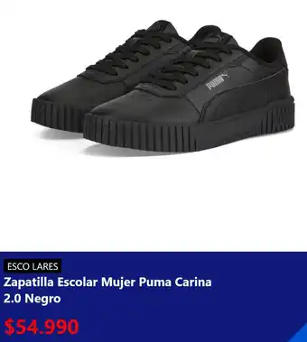 Hites ESCO LARES Zapatilla Escolar Mujer Puma Carina 2.0 Negro oferta