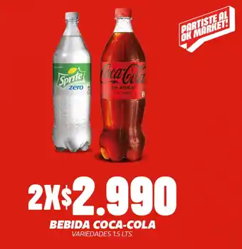 OK Market BEBIDA COCA-COLA VARIEDADES 1.5 LTS. x 2 oferta