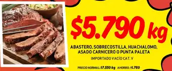 Mayorista 10 ABASTERO, SOBRECOSTILLA, HUACHALOMO, ASADO CARNICERO O PUNTA PALETA oferta
