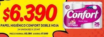 Mayorista 10 PAPEL HIGIÉNICO CONFORT DOBLE HOJA 24 UNIDADES X 25 MT oferta