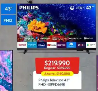 Lider Philips Televisor 43" FHD 43PFD6918 oferta